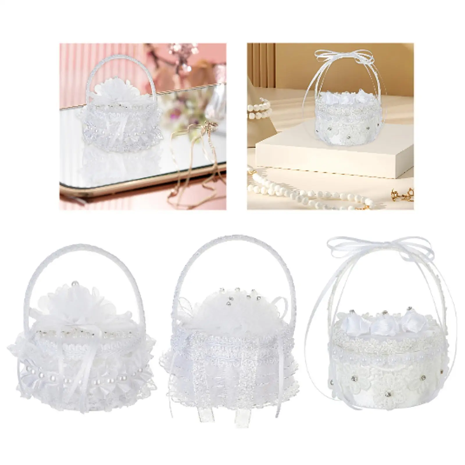 Wedding Ring Box, Mini Flower Basket Ring Container, Decorative Engagement Ring Holder Box, Jewelry Storage Box for Party