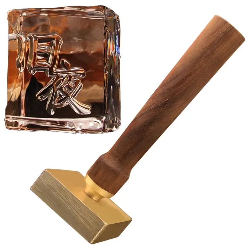 Bar mold LOGO imprinting, branding, ice cube pattern logo, text decoration engraving, copper mold setting
