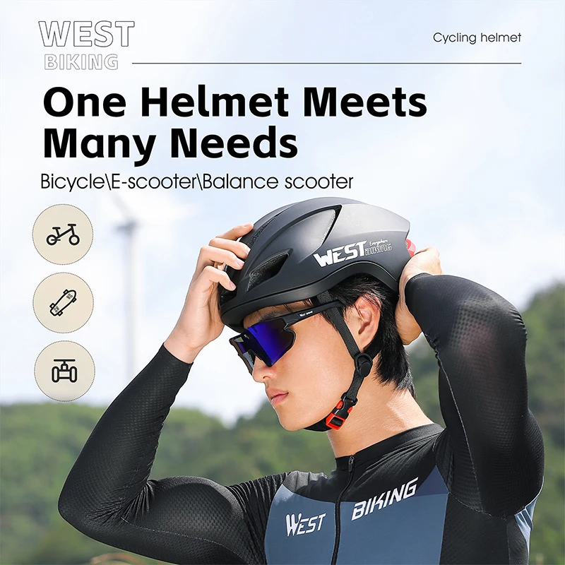 WEST BIKING Cycling Helmet Men Women Bicycle Helmet Intergrally-molded Adjustable MTB Road Safe Hat Bike Helmet KC Verification