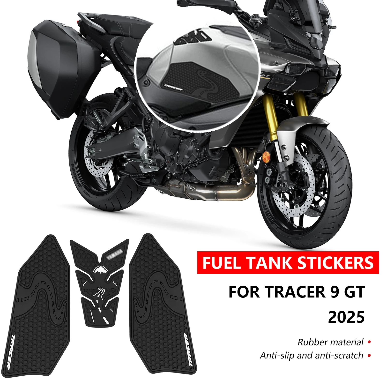 

Для TRACER9 GT Tracer 9 GT 2025 новые аксессуары, накладка на топливный бак мотоцикла, противоскользящая боковая наклейка на топливный бак, тяговая накладка на топливный бак