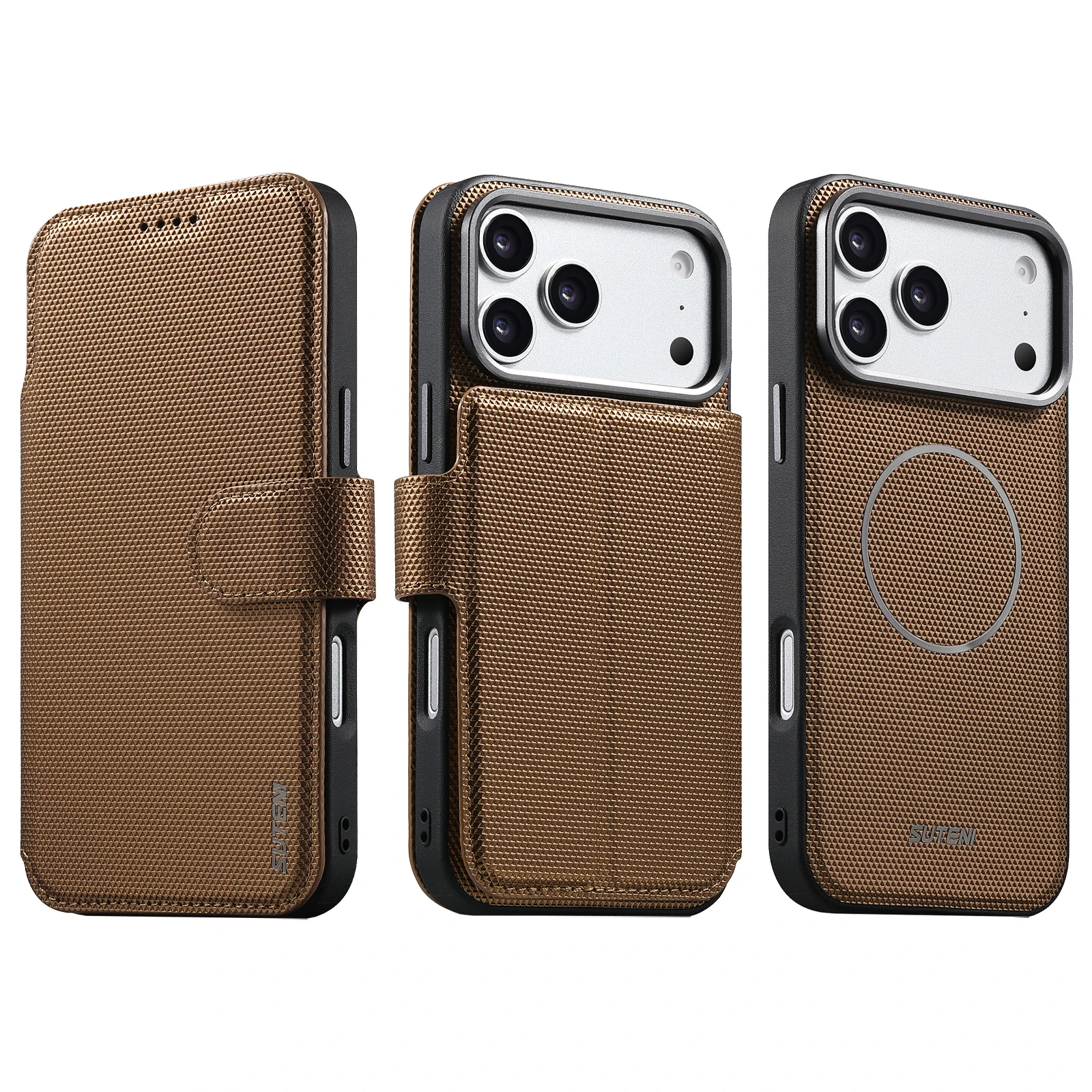 

2 In 1 Flip Leather Case For Iphone 17 Pro Max,16,15,14 Promax Wallet Card Slot Magnetic Support Wireless Charging Phone Cover