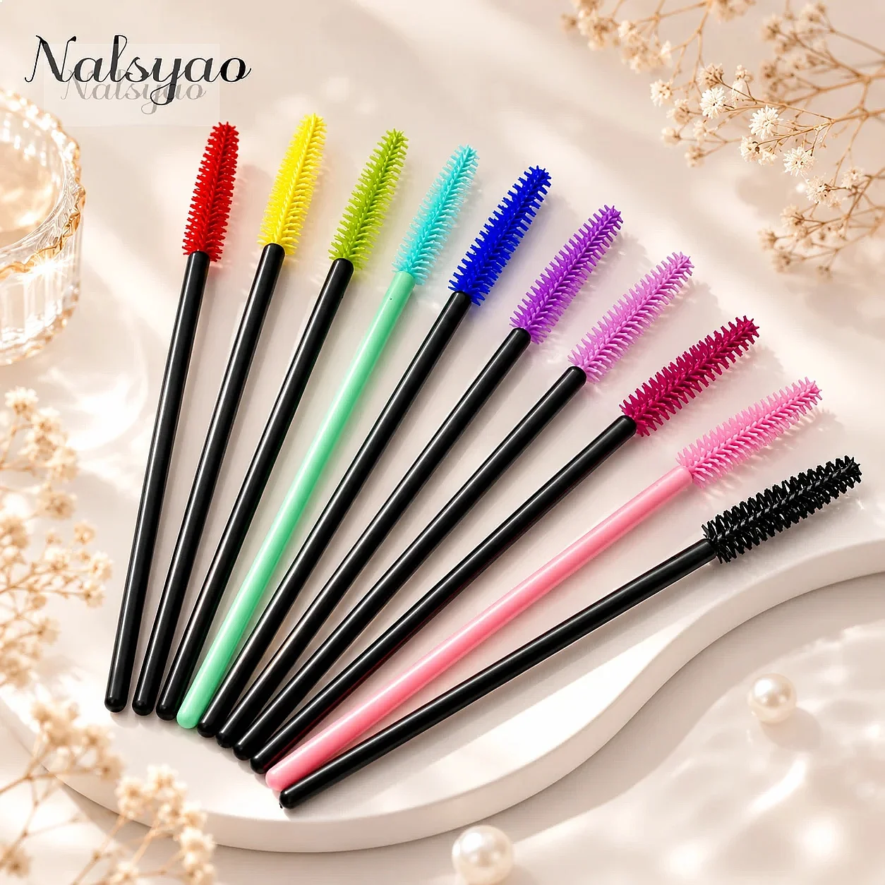 50Pcs Disposable Silicone Mascara Stick Applicator Eyelashes Brushes Eye Lash Makeup Brush Eyelash Extension Tools - view 3