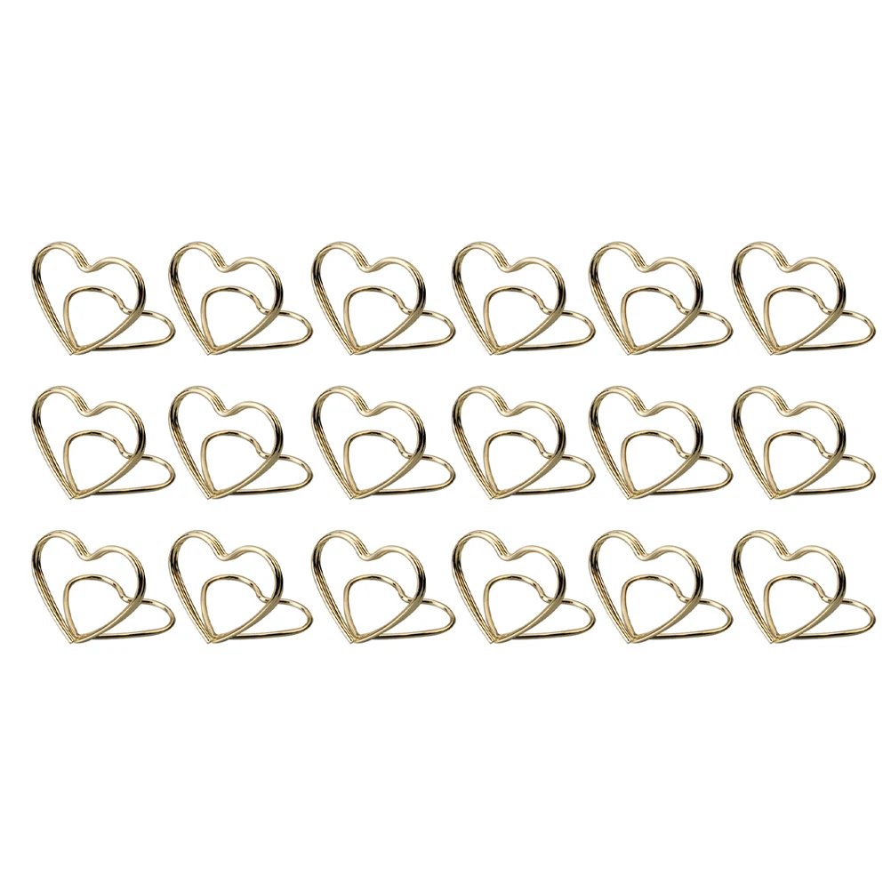 

20pcs Heart Shaped Memo Holder Place Card Desktop Business Sign Decor Table Number Wire Clips Wedding Party