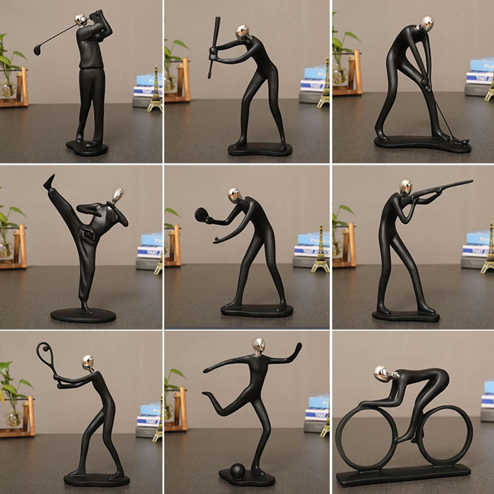 

1Pcs Tabletop Tennis Player Figure Statue Handmade Artistic Decor for Shelves Festival Present Resin Figure Player Statue