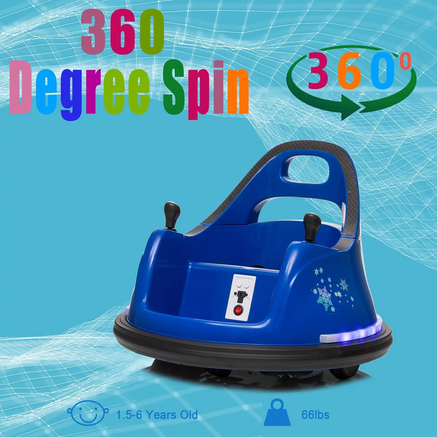 12V Electric Ride On Bumper Car for Kids & Toddlers, Baby Bumping Toy Car with Remote Control, 360 Degree Spin, Battery Powered