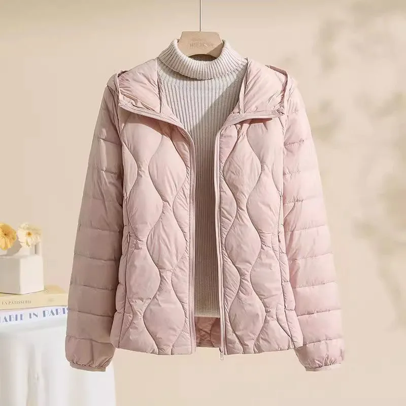 Nieuwe Plus Size Lichtgewicht Vrouwen Donsjack Capuchon Witte Eendendons Warme Dunne Jas Koreaanse Stijl Puffer Jas Vrouw JK-092