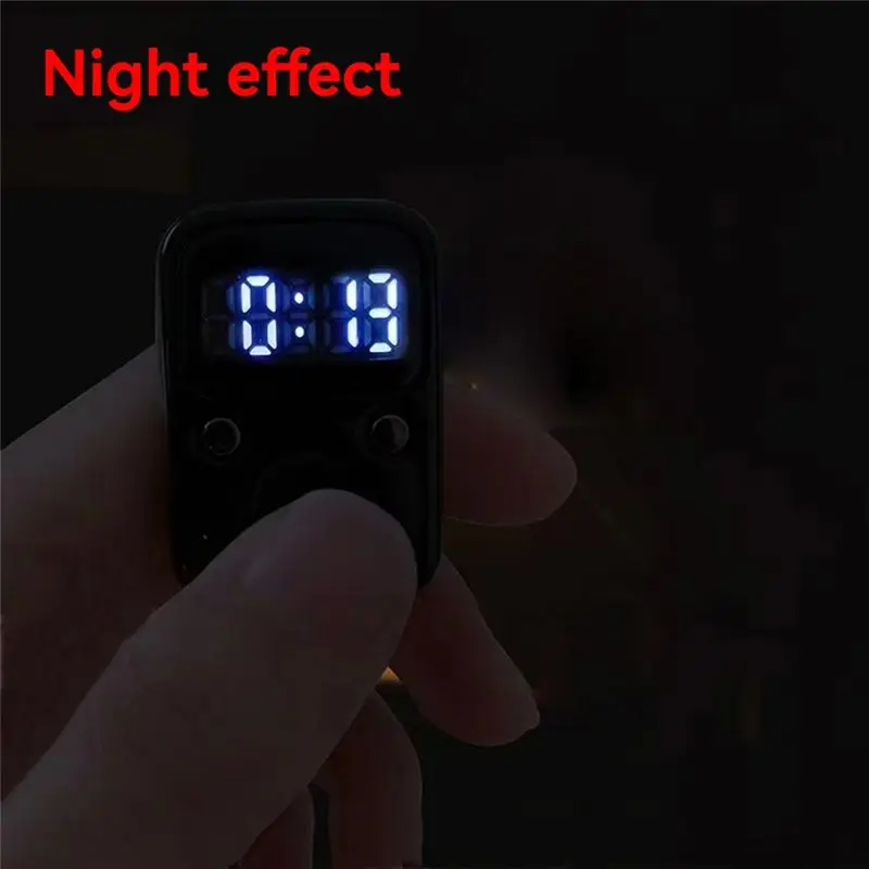 LED Electronic Counter Rechargeable With Time Counter Convenient 5-Digit Adjustable Finger Ring Counter Black Multi-Purpose