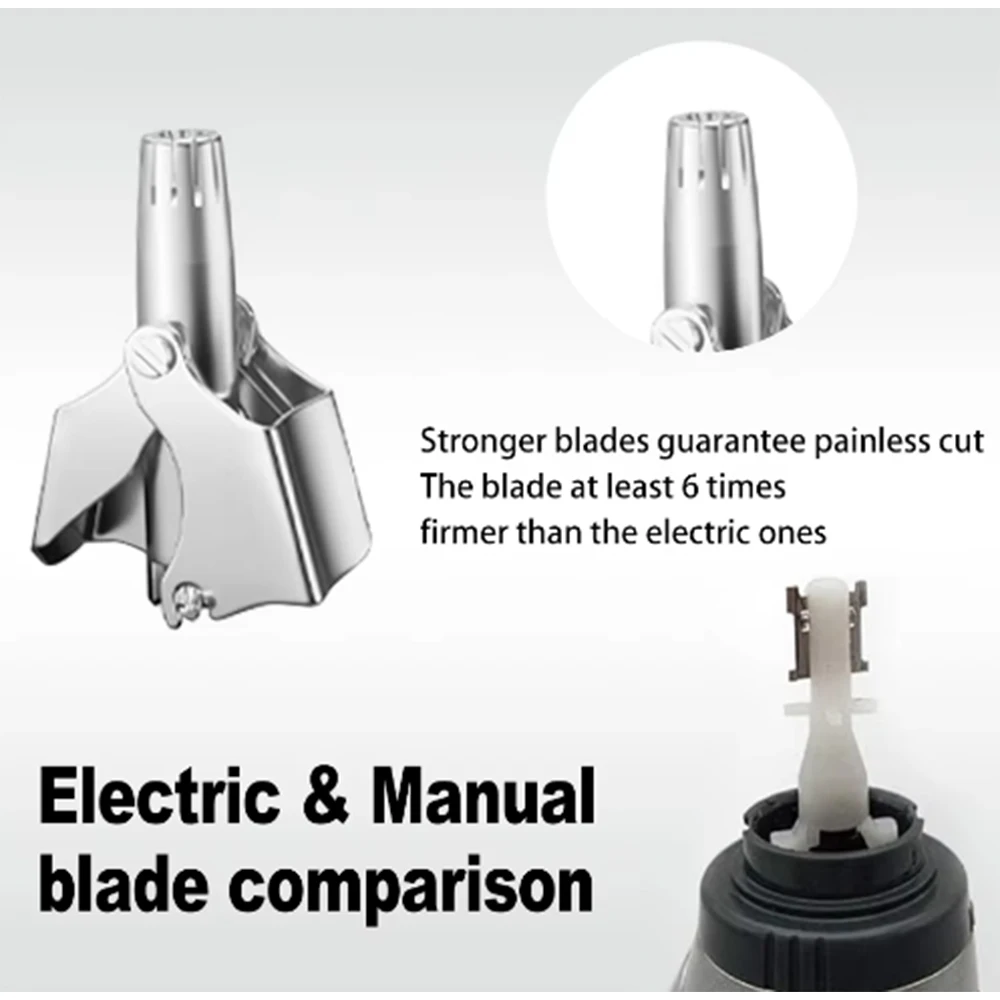 Моющийся портативный триммер для волос в ушах, очистка без ржавчины, безболезненное удаление волос в носу, мужская портативная электробритва, низкий уровень шума