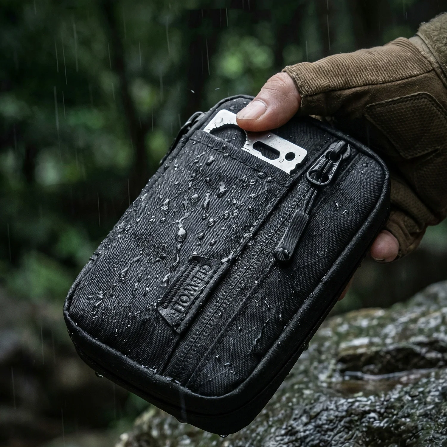 X‑PAC Material Coin Purse Men EDC Pouch Pocket Organizer, Zippered Multitool Utility Pouch Portable Tool Bag for Daily EDC Gears