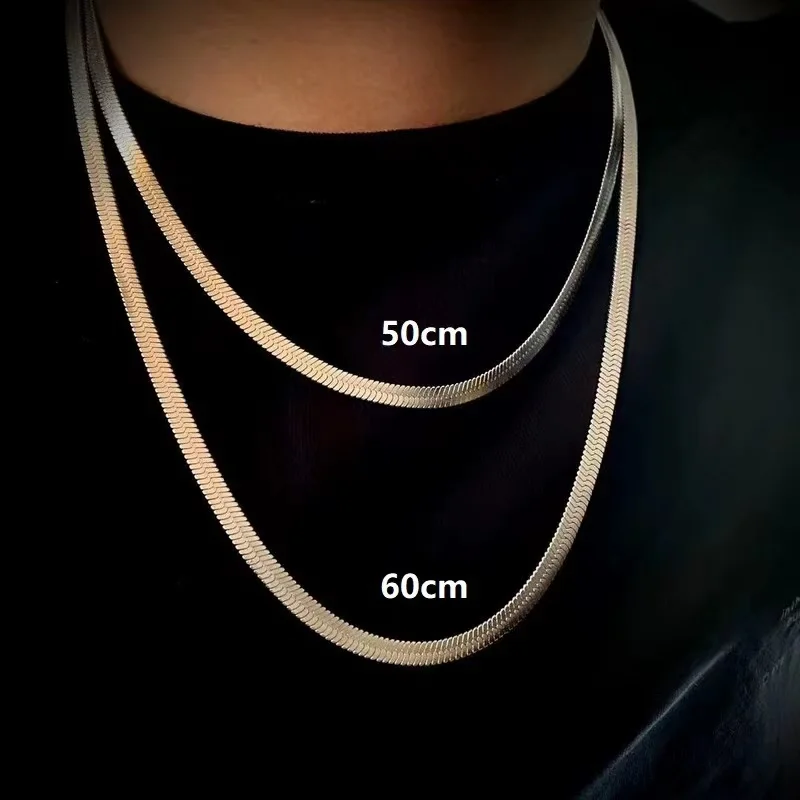 Stainless Steel Blade Chain Necklace Men's Basic Chain Necklace Hip Hop Party Jewelry Trend Wear Accessories