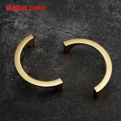 KEDLO Furniture hardware semicircular ring golden luxury handle furniture kitchen cabinet Handle drawer dresser handle