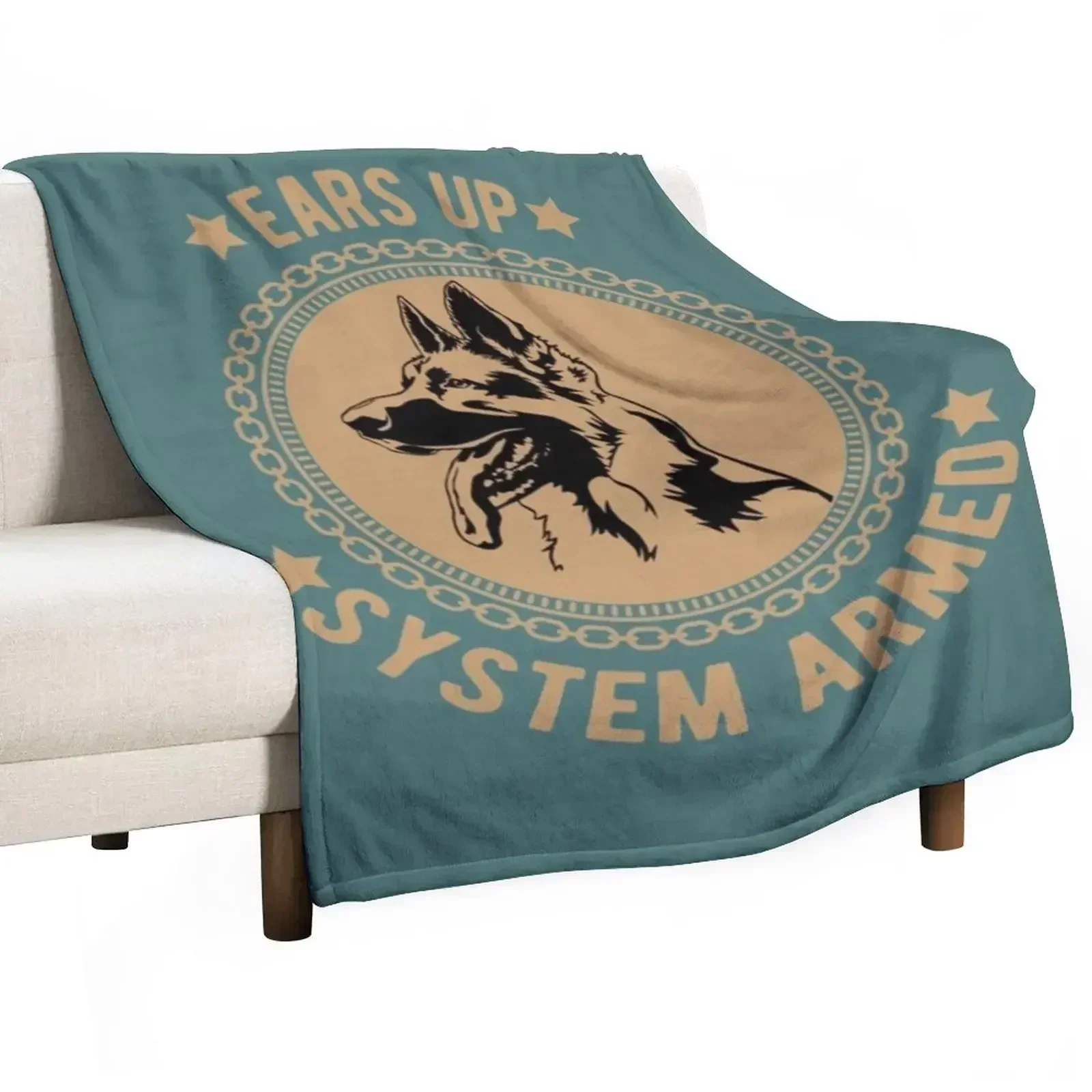 New Ears Up System Armed German Shepherd Throw Blanket Tourist for babies Heavy Loose Hairys Decorative Throw Blankets