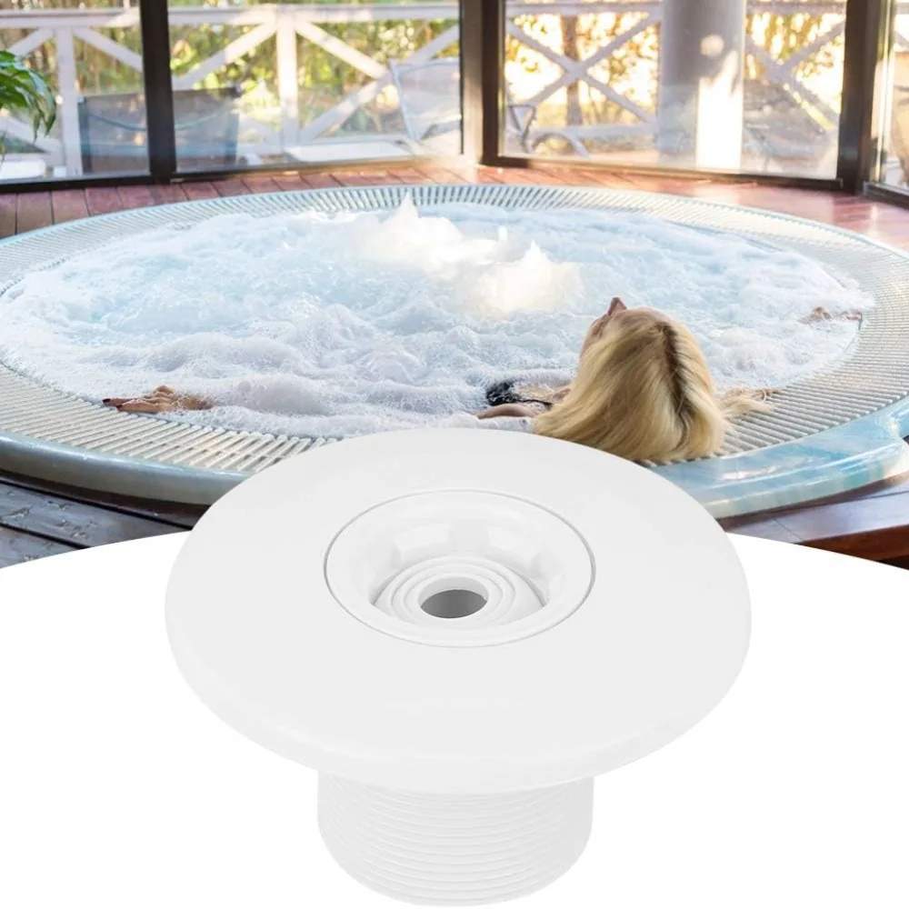 2 PCS Durable White Pool Jet Nozzle Plastic Swivel Rotatable Spa Massage Nozzle 360 Degree Rotating Portable Bathtub Jet Nozzle