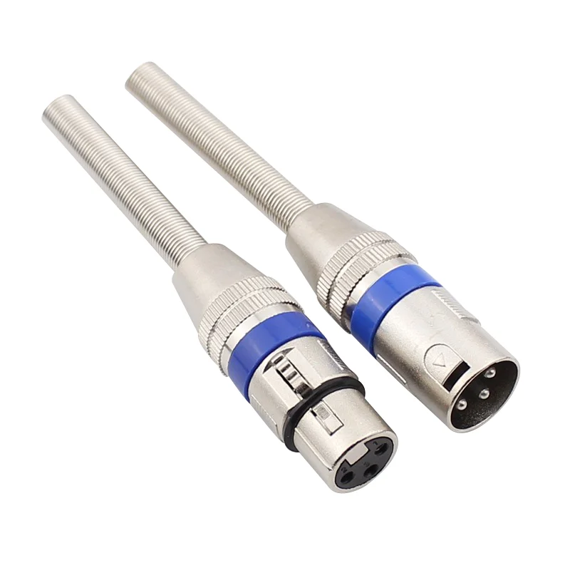 5/20PCS Metal 3 Pin XLR Male Plug & 3 Pole XLR Female Socket Audio Microphone Soldering Cable Connector Adapter with Tail Spring