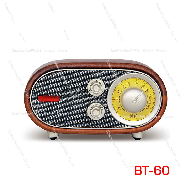 

BT-60 FM Radio Bluetooth Player Speaker Walnut Retro Portable