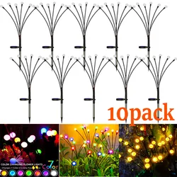 10pack Garden Lights Solar Outdoor New Upgraded Leaf Design Solar Lights for Outside Garden Solar Garden Lights Outdoor