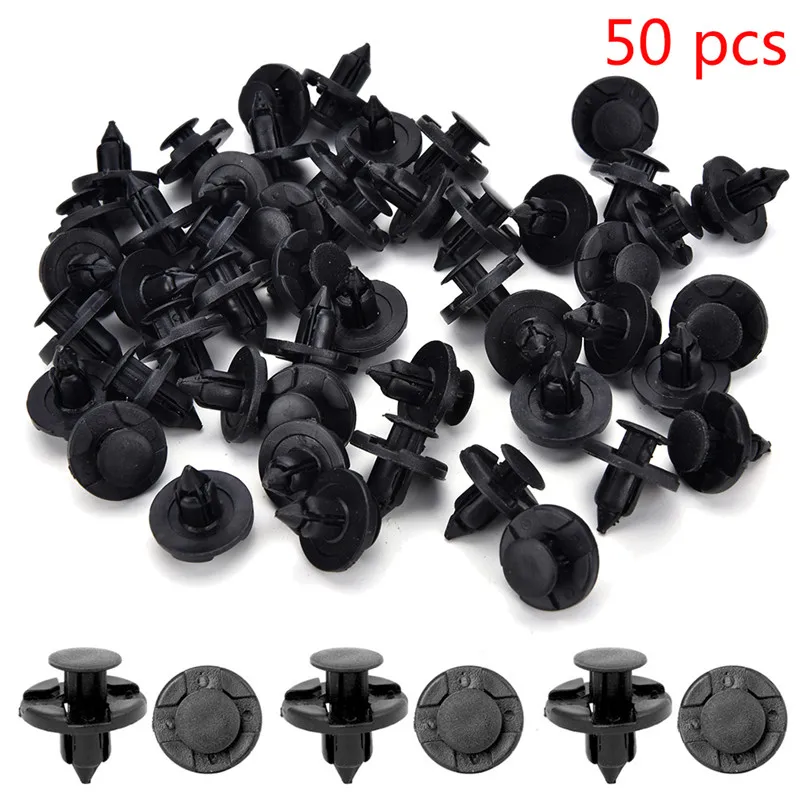 50Pcs/Set 8mm Rivet Retainer Plastic Car Fastener Clip Auto Bumper Fender Push type fixing Clips for Nissan Livina TIIDA Sylphy