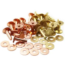 Leather Brass/Copper Rivets And Burrs 9mm 10mm 11mm 12mm