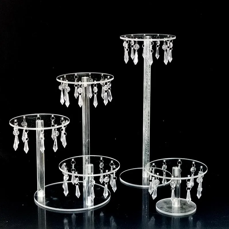 5 Ties Acrylic Cake Stand Wedding Table Centerpiece Cup Cake Display Shelf Crystal Road Lead For Event Party Decoration