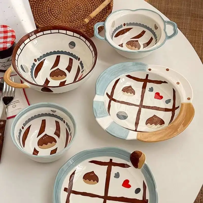 

Наборы посуды для праздничного ужина: уникальные современные скандинавские керамические тарелки и миски, роскошный элегантный набор Prato Porcelana для рождественского ужина