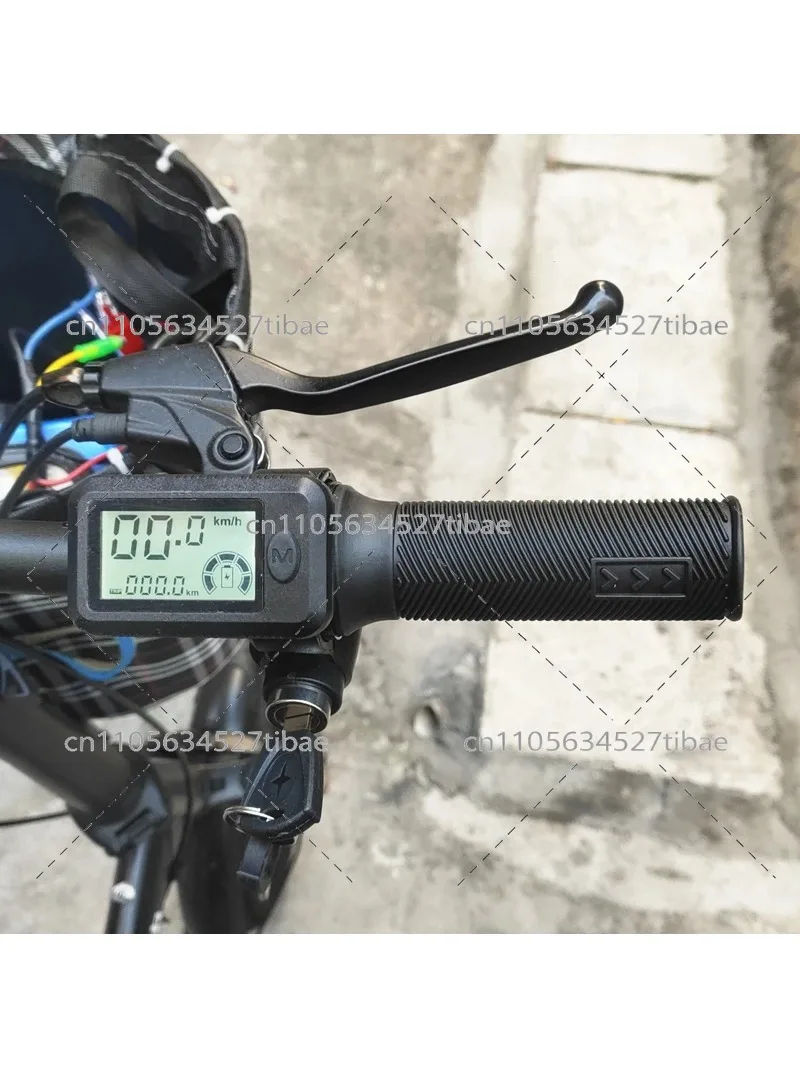 電動折りたたみ自転車用スロットル、リチウム電池、速度と走行距離、ロックスイッチ、lcdディスプレイ