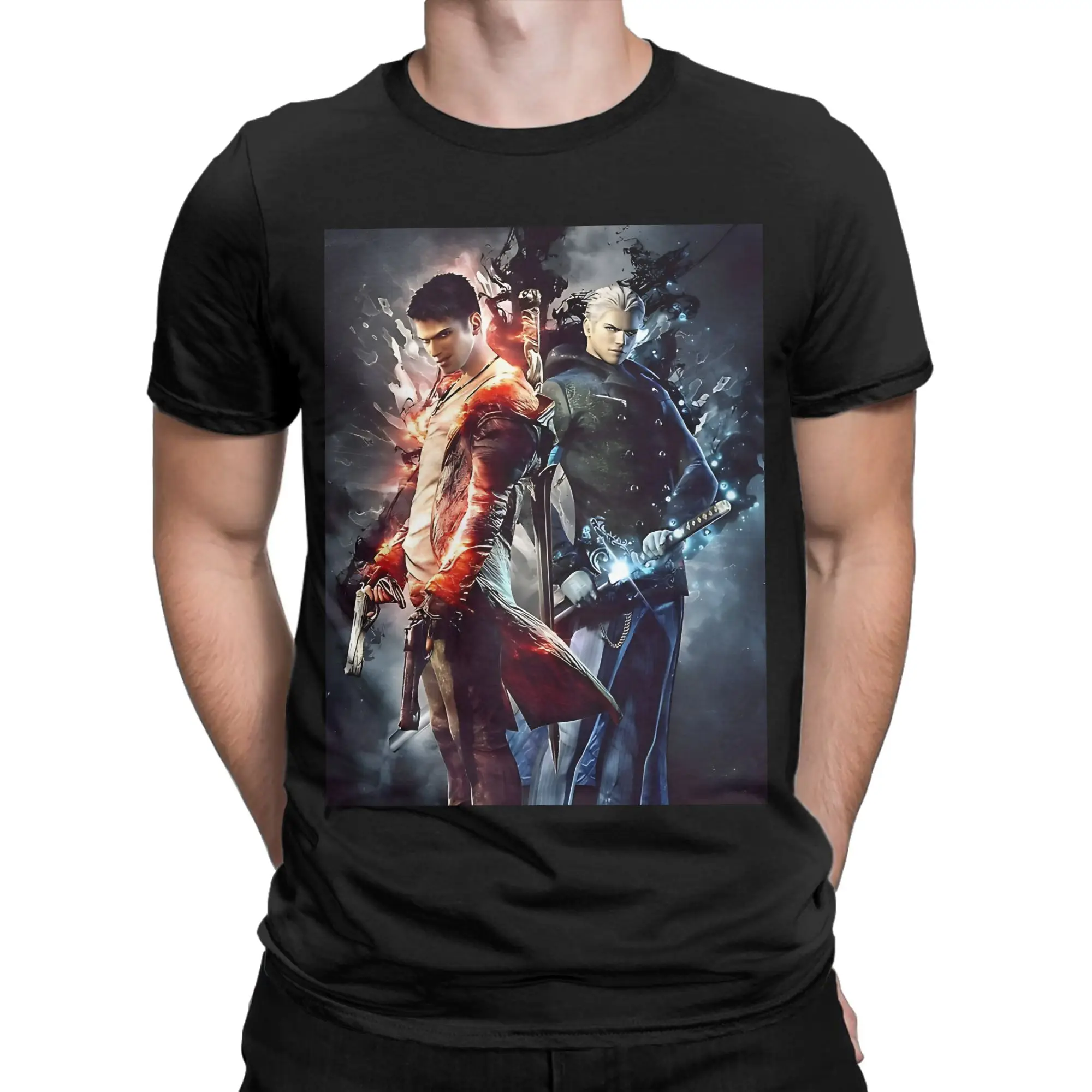 Men's Devil May Cry 3 Dante's Awakening Game T Shirts Cotton Top Tees Summer Short Sleeve T Shirt O Neck Casual Tshirt Big Size