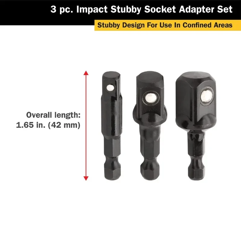 SenNan 3pcs Impact Socket Adapter 1/4 3/8 1/2