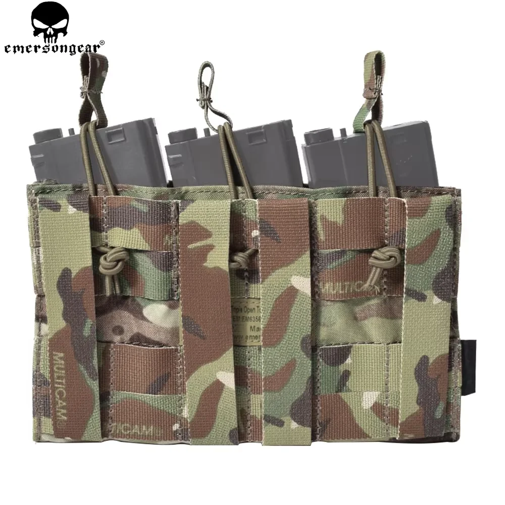 EMERSONGEAR 5.56 potrójny otwarty od góry Mag etui taktyczne sprzęt wojskowy Molle magazyn etui Mag uchwyt Multicam Coyote brązowy EM6356