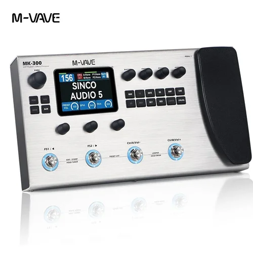 Guitarra eléctrica M-VAVE MK300 con pedales de efectos múltiples, LOOPER ESTÉREO de los años 150, duración de la batería 128AMP/360FX/10H