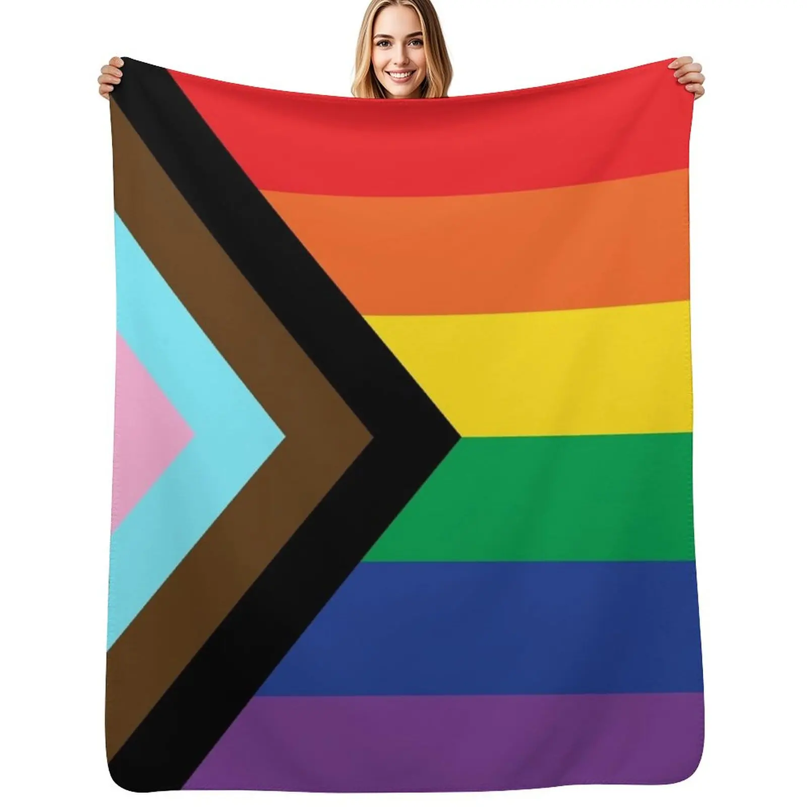 Progress Pride Throw Blanket Warm for babies Winter beds Loose Polar manga Blankets