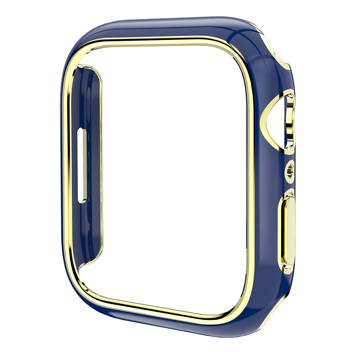 

Покупка чехла для часов Apple Watch Series 3/2/1 42 мм, быстросъемная гальваническая крышка для часов из ПК - синий / золотой
