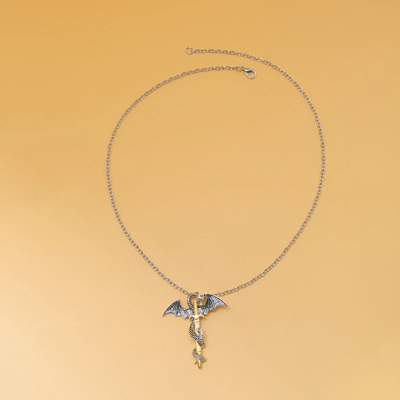 1pc Pterodactyl Sword glow-in-the-dark Model Alloy Necklace New Hipster Rock Fashion With Decorative Necklace