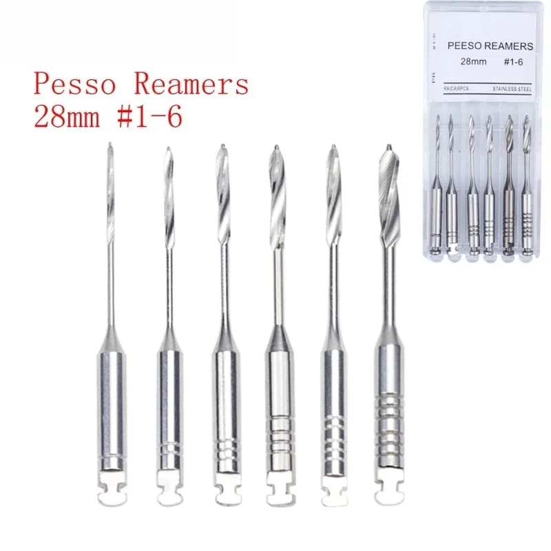 1 Pack(6pcs) Dental Peeso Reamer 32mm Endodontic Reamers Drill Burs Peeso Reamers Endo Files Largo Dentist Materials