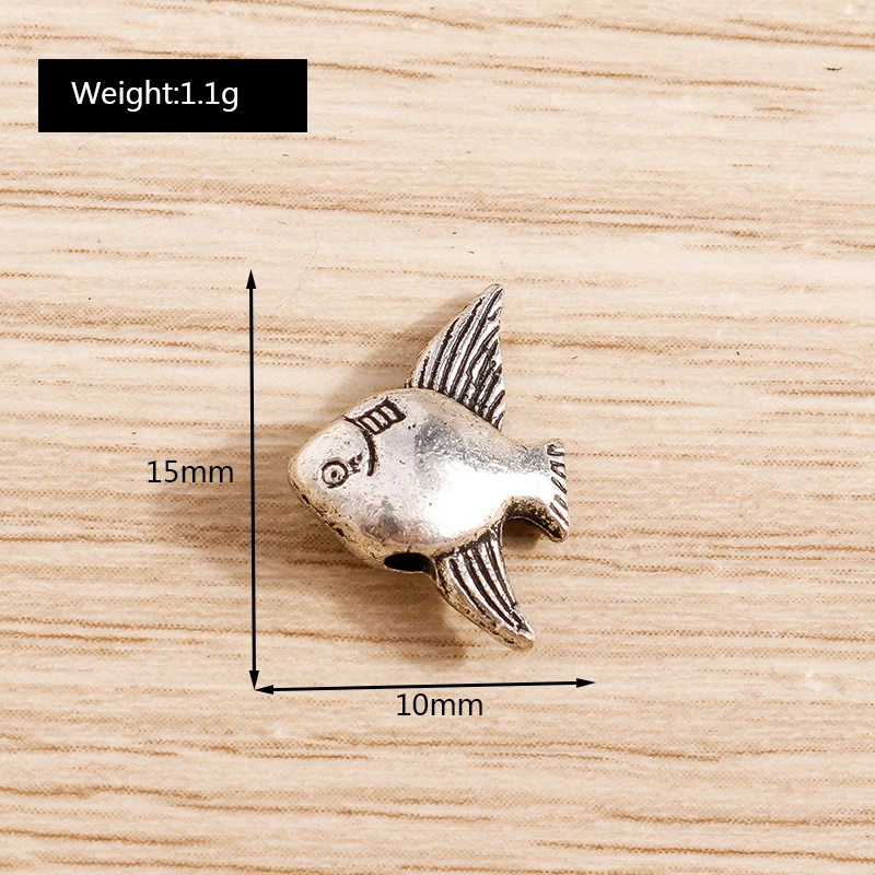 Tusember 20 Stück Legierungs-Mischmetall-Anhänger in Form von Seestern, Fisch, Schildkröte und Muschel für Halsketten, Ohrringe und Schmuckherstellungszubehör – Detail 4
