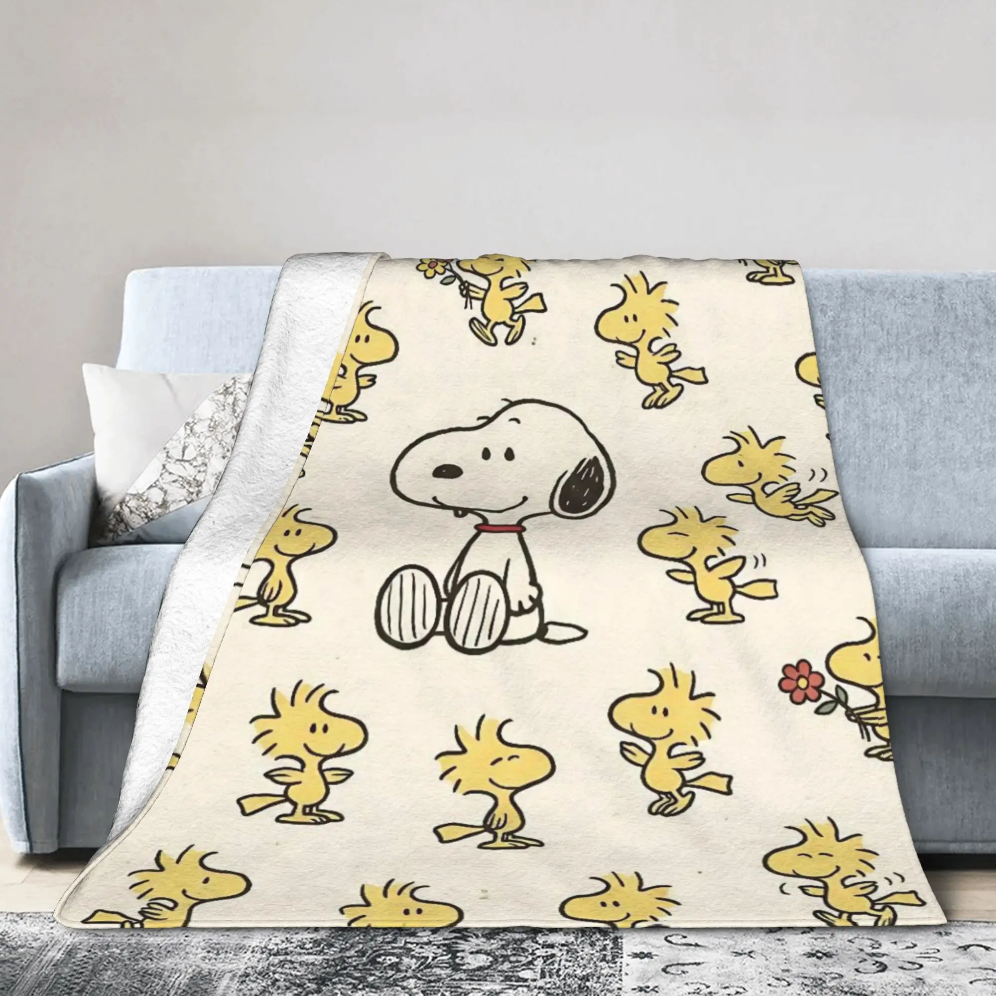Cartoon Woodstocks S-Snoopys Blankets  Flannel Awesome Soft Throw Blankets for Home All Season