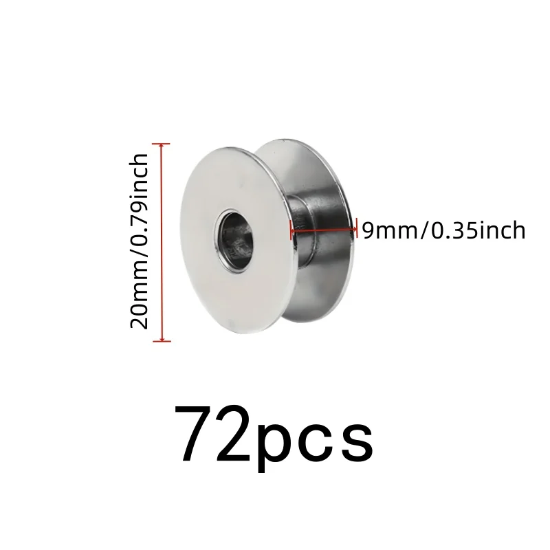 Rust Resistant Durable Anti-Oxidation Bobbins 72 pcs, perfect for Embroidery Machine, Smooth Thread Release