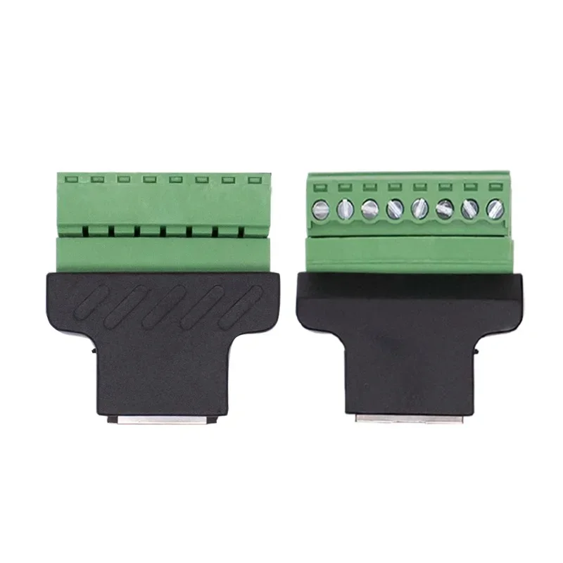 2/4PCS RJ45 Ethernet Female To 8Pin Screw Terminal Connector Cable Extender Adapter Computer Related Connection