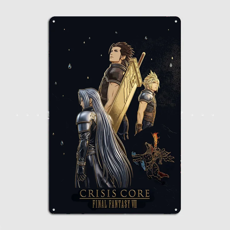 Crisis Core Final Fantasy VII Poster Metal Sign Life Wall Custom Bedroom Indoor Home Wall Decor Posters Room Decoration