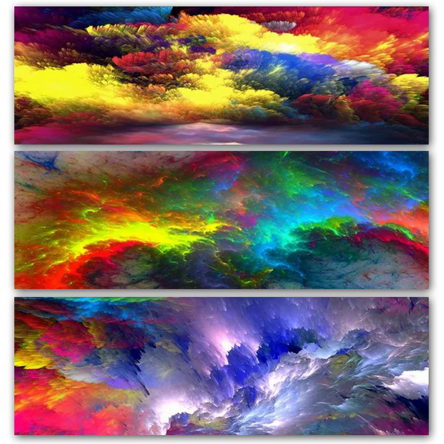 Diy Diamond Painting Large Size Abstract Color Cloud Mosaic Embroidery Arts Full Rhinestone Picture Landscape Wall Decor AA5160