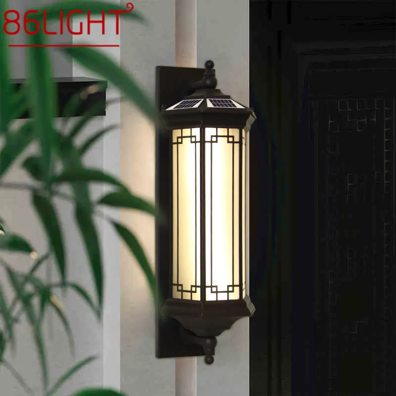 

86LIGHT Solar Wall Lamp Contemporary Outdoor Sconce Lights LED Waterproof IP65 for Home Villa Balcony Courtyard