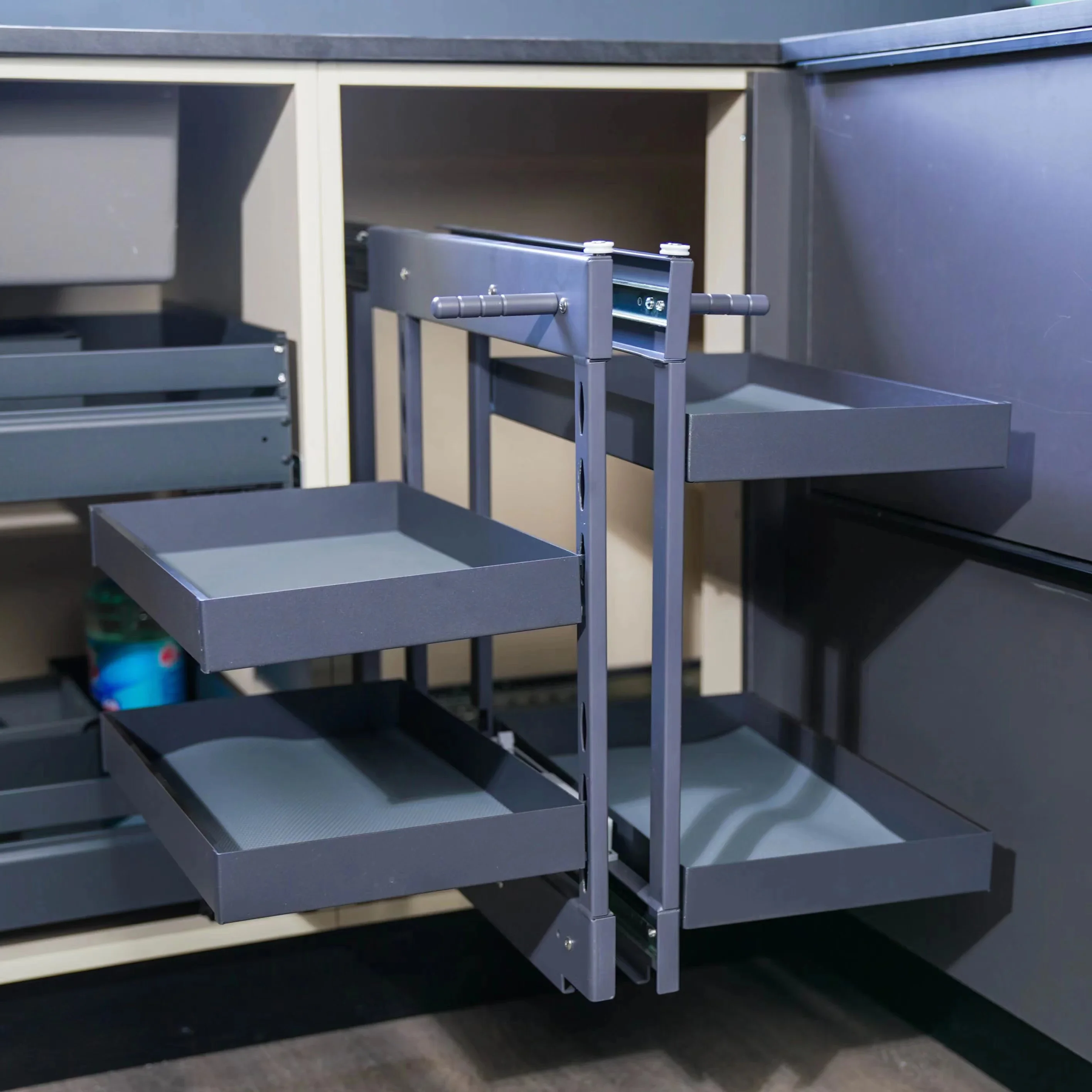 Cestini angolari magici estraibili completi con vetrini a chiusura morbida Cestini sospesi in vetro