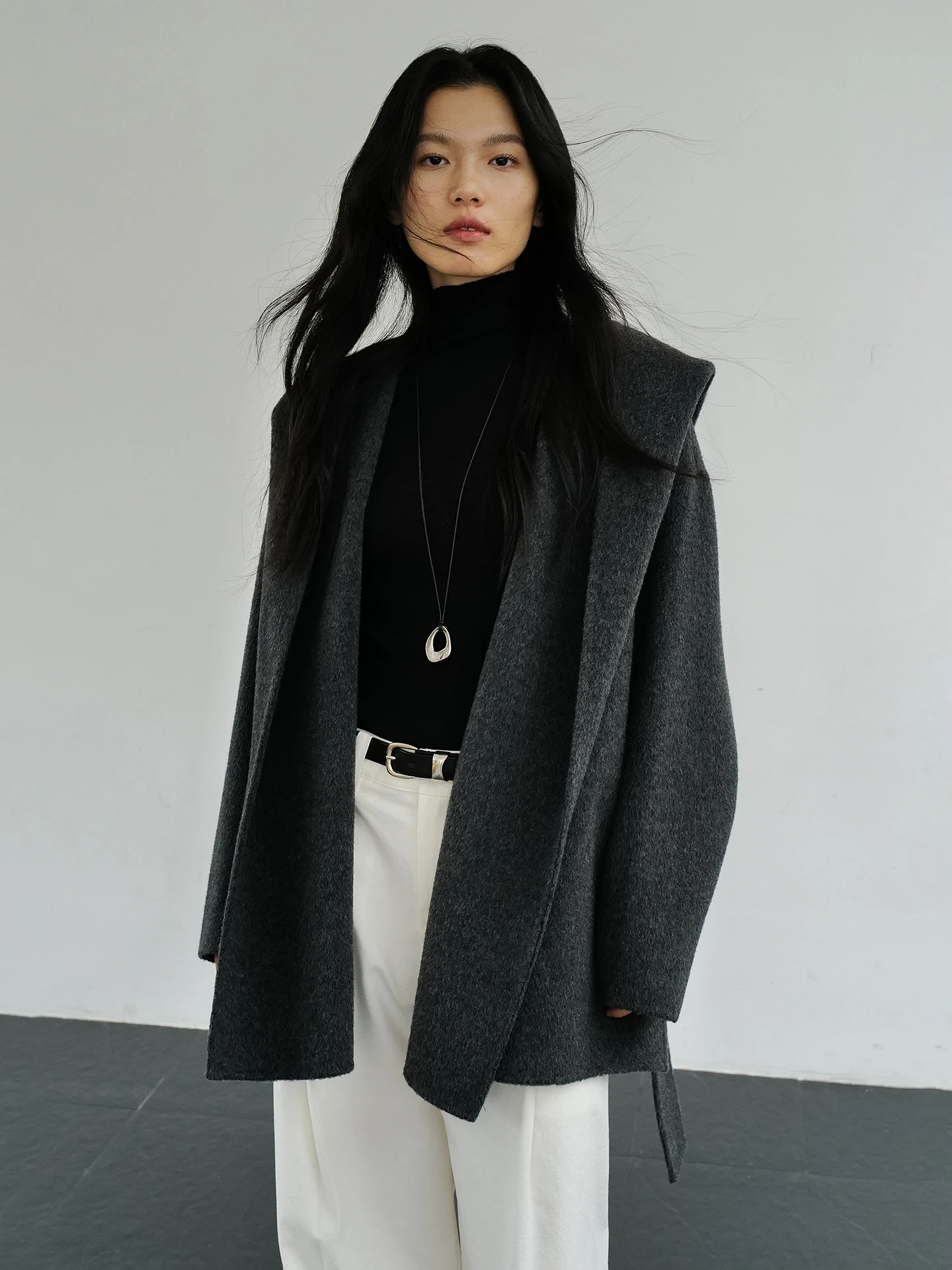 

Шерстяное двустороннее женское пальто AN00, модное повседневное пальто из шерсти для работы и отдыха