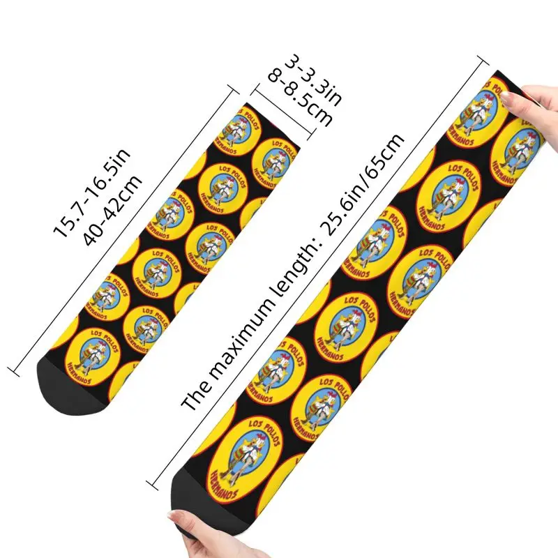 Breaking Bad Los Pollos Hermanos Men\'s Crew Socks Unisex Fun The Chicken Brothers Spring Summer Autumn Winter Dress Socks