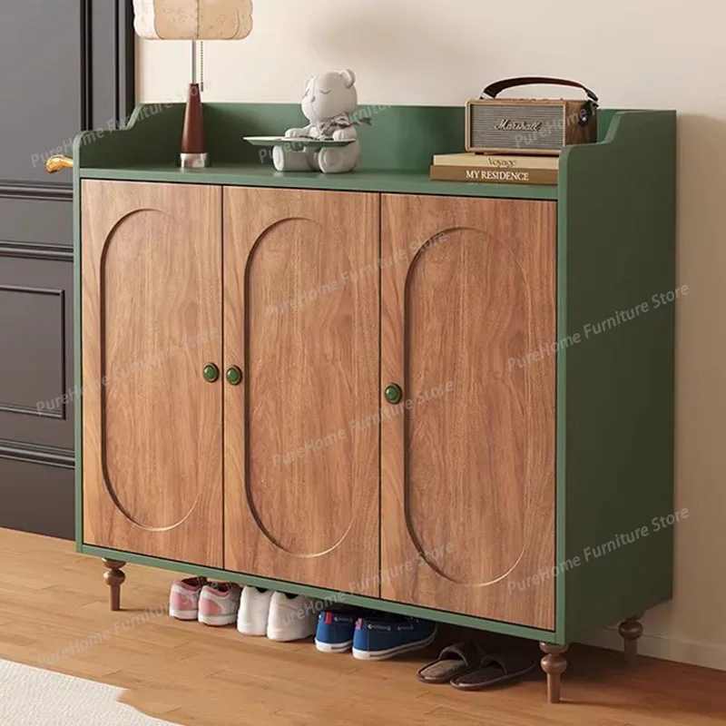 

Nordic Wooden Shoe Cabinet Storage Living Room Closets Armables Shoe Shelf Slippers Hallway Modern Gabinete Hotel Furniture