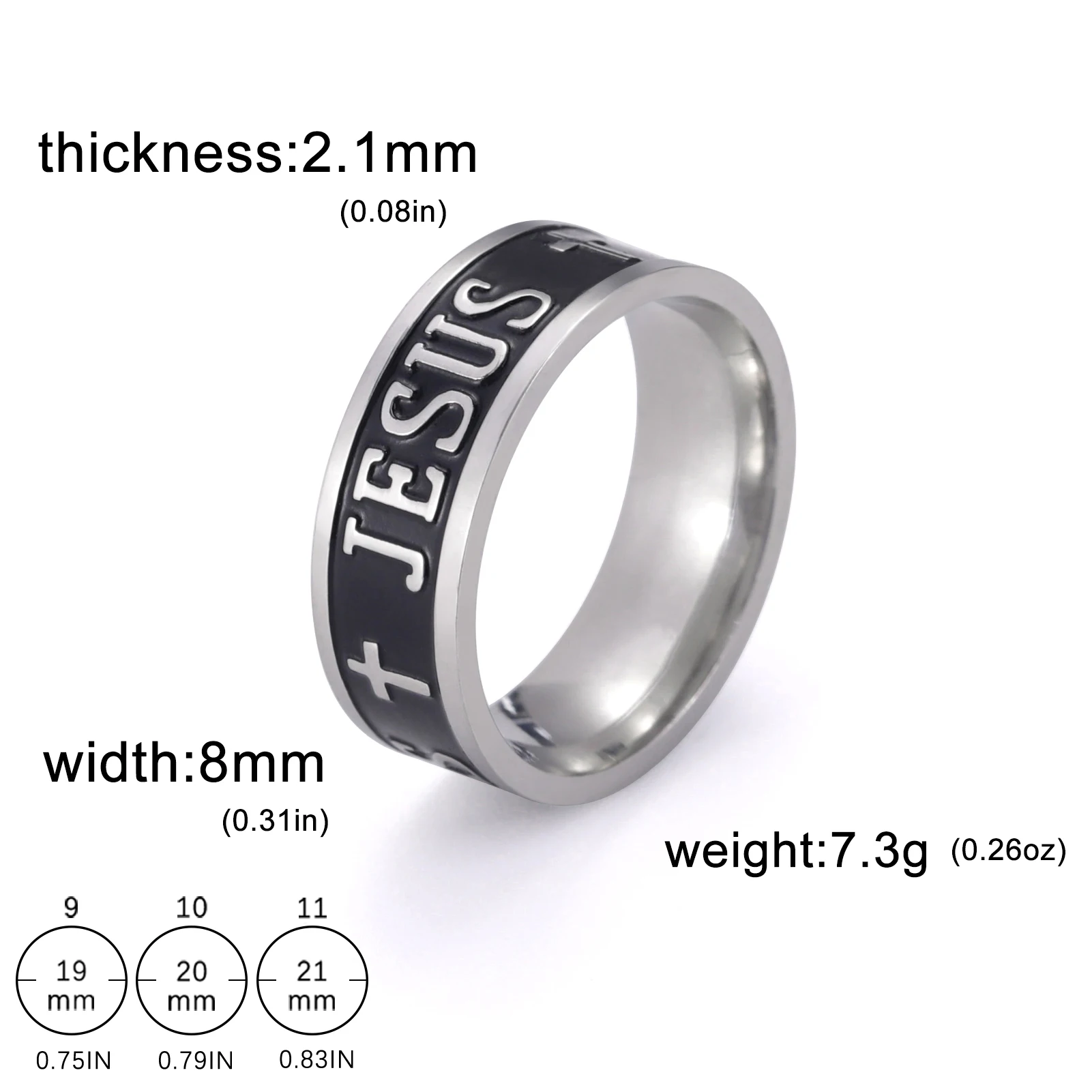 HIPEE New Trendy Stainless Steel Ring Vintage Jesus Church Rings for Women Men Couple Ring Fashion Jewelry Party Gift