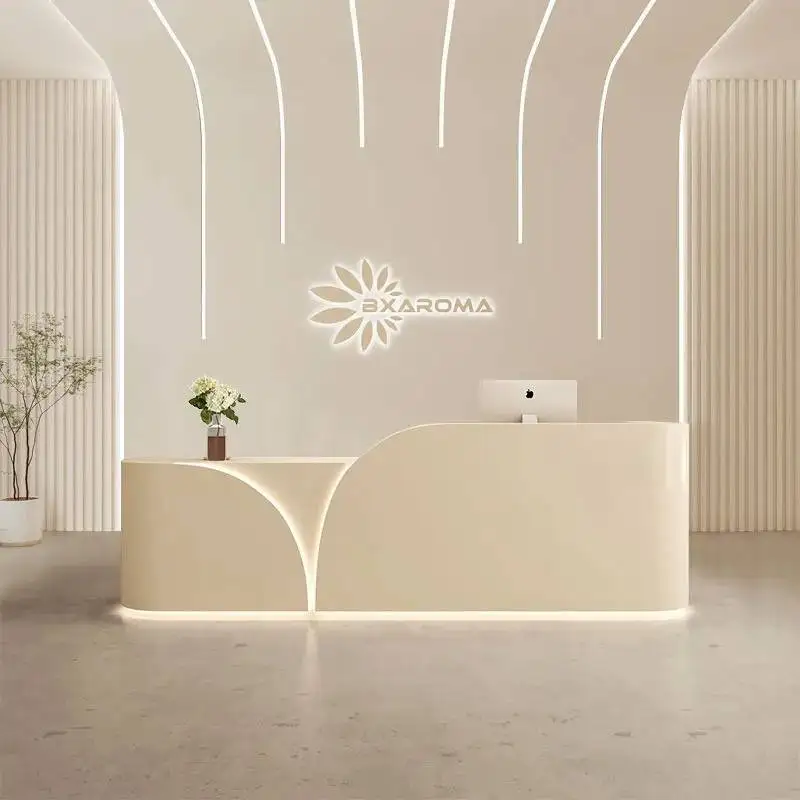 

Design Front Desk Reception Counter Beauty Salon Long Modern Reception Desks Clothing Business Mostrador Recepcion Furniture
