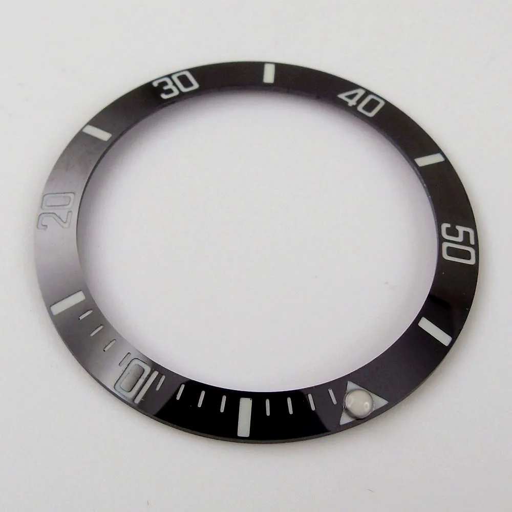 Sloped Ceramic Bezel Insert Black Watch Ring Accessories Fit for 40mm Bliger Tandorio Parnis Watch 38mm/30.6mm White Markers