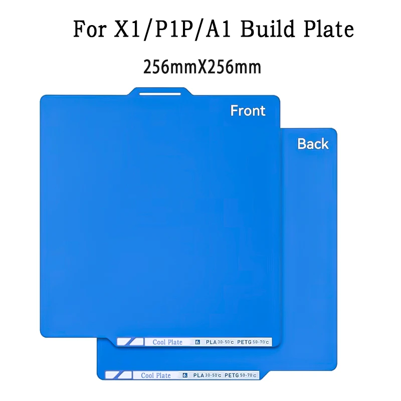 

For Bambu Lab X1/P1P/A1 Cool Plate Build Plate Double-Sided Plate Spring Steel Sheet 256x256mm Bambulab Heat Bed 3D Printer Part