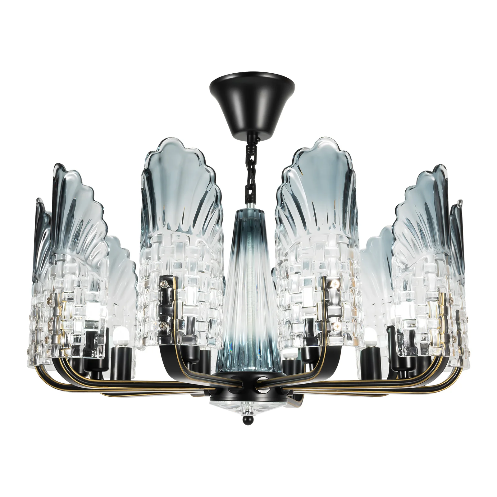 Modern Peacock Crystal Chandelier 10 Lights LED Glass Chandelier Luxury Nordic Style Ceiling Light 110V