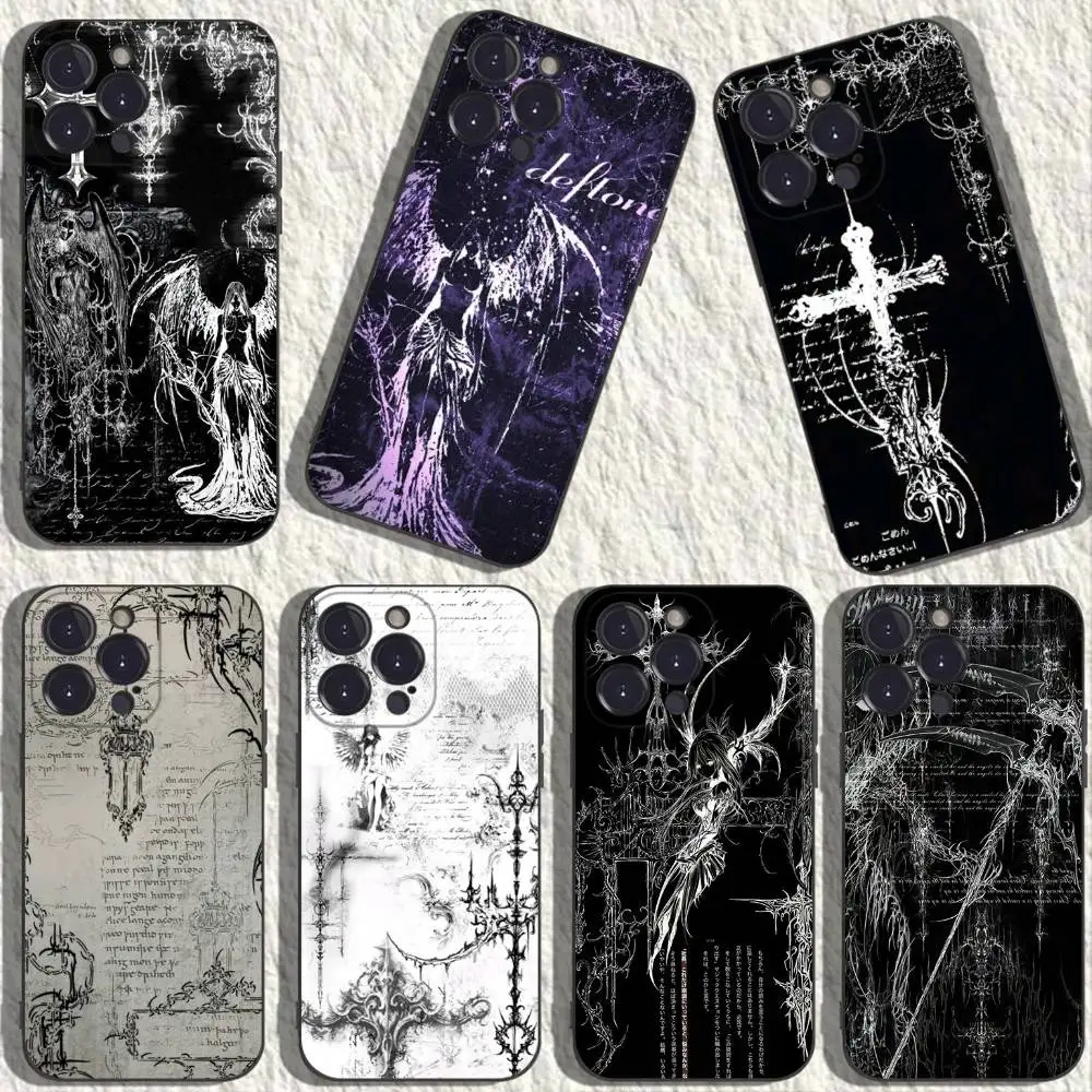 

Gothic coquette cybersigilism Phone Case For iPhone 16,15,14,13,12,11 Plus,Pro Max,XS,X,XR,SE,Mini,8,7,Soft Silicone Black Cover